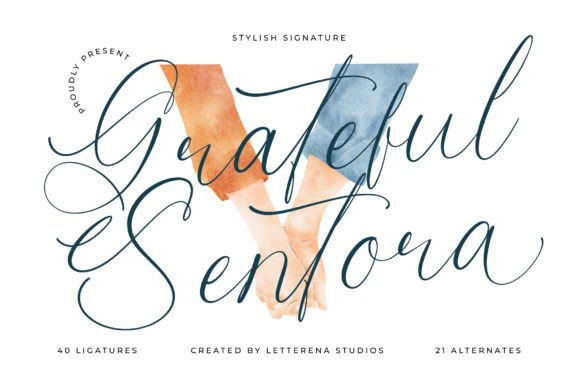 Grateful Sentora: A Stylish Script Font for Elegant Branding