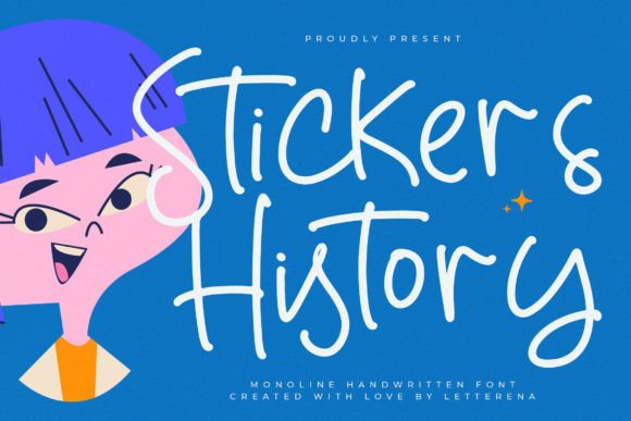 Stickers History: A Handwritten Font for Editorial Charm